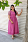 Kadhi silk cotton- Maternity Maxi/Gown - Festival Collection - Pink flower