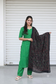 Maternity 3 pc chudidhar set [ Top with center zip, pant and dupatta] - Green