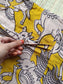 Block printed kalamkari cotton Maternity 2 pc chudidhar set [ Top with double side zip, and dupatta - Yellow pichwai