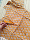 Premium soft Cotton Maternity 3 pc chudidhar set [ Top with center zip, pant and dupatta ] -A line Top - ( No side open) Mustard