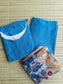 Maternity 3 pc chudidhar set [ Top with center zip, pant and dupatta] -Blue