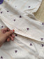 Onam special  Maternity 3 pc chudidhar set [ Top with double side zip, pant and dupatta ] -White and Purple butta