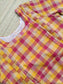 Madras check/ cotton Maternity 2 pc chudidhar set [ Top with double side zip, and Pant - Small Pink and yellow checks
