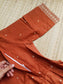 Prewashed Handloom Cotton Maternity Feeding Gown/Maxi /Double Side Zip- Orange with sandal butta