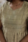 Raw silk Maternity Maxi/Gown - Festival Collection - Light gold Gown with Brocade Dupatta