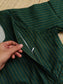 Prewashed Handloom Cotton Maternity Feeding Gown/Maxi /Double Side Zip- Green line