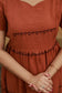 Premium Muslin- Feeding/ Maternity Maxi/Gown - Full Cotton lining /Double side zip -  Brown Muslin Embroidery