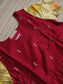 Raw Silk Maternity Feeding Gown/Maxi – Red | Double Side Zip