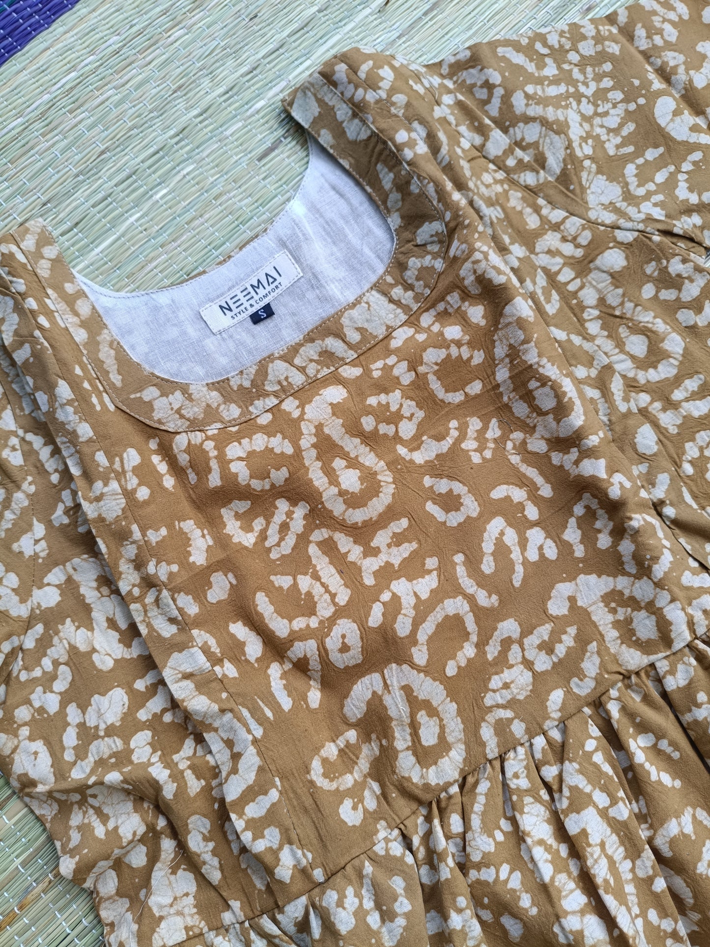 Cotton - Feeding/ Maternity Maxi/Gown - Cotton lining /Double side zip - Honey White