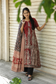 Block printed kalamkari cotton Maternity 2 pc chudidhar set [ Top with center side zip, and dupatta - Brown flower