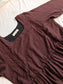 Prewashed handloom Cotton - Feeding/ Maternity Maxi/Gown - Cotton lining /Double side zip - Brown Stripe