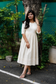 Cotton Maternity Midi/Gown / maxi - Full white ( full length cotton lining)