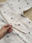 Onam special Maternity 2 pc chudidhar set [ Top with double side zip, and pant] -White and black butta