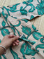 Block printed kalamkari cotton Maternity 2 pc chudidhar set [ Top with double side zip, and dupatta - Green Flower