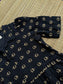 Premium Muslin - Feeding/ Maternity Maxi/Gown - Cotton lining with Center zip -Collar Black and sandal elephant
