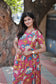 Kalamkari cotton- Feeding/ Maternity Maxi/Gown - Cotton lining  / Double side zip- Sandal lotus