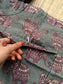 Block printed kalamkari cotton Maternity 2 pc chudidhar set [ Top with double side zip, and dupatta -  Ash and green elephant