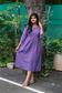 Cotton Maternity/Feeding Midi/Gown - Self Purple - (Chest part lining)