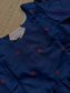 Handloom Cotton Maternity Feeding Gown/ maxi / Double side zip–Navy blue with pink butta