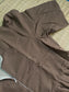 Prewashed Handloom Jamdani - Maternity / Feeding - Maxi/Gown - Cotton Lining - Center zip- Collar Mocha Brown