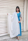 Raw silk - Double side zip  Maternity Maxi/Gown - Festival Collection -  Blue and silver sleeve