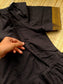Chettinad Cotton -2 pc set -Maternity Maxi/Gown - Festival Collection -Full cotton lining- Double side zip with dupatta- Black and sandal
