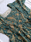 Cotton - Feeding/ Maternity Maxi/Gown - Cotton lining /Double side zip - kalamkari/paisley Green flower