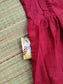 Mul Mul Cotton - Feeding/ Maternity Maxi/Gown - Cotton lining /Double side zip - Red Checks