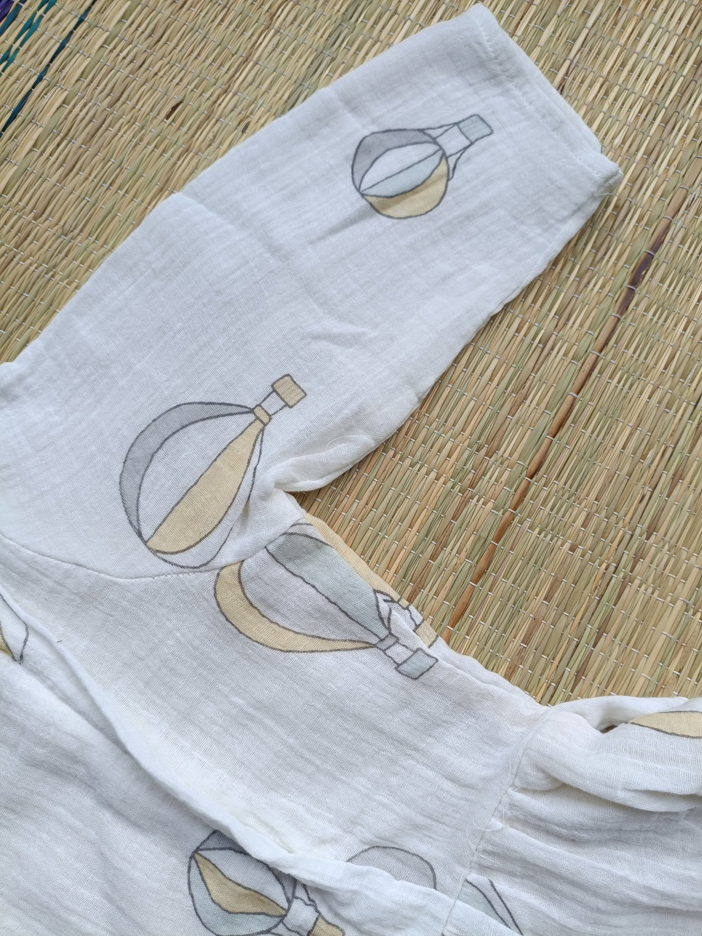 Premium Muslin- Feeding/ Maternity Maxi/Gown - Cotton lining /Double side zip -White with Parachute
