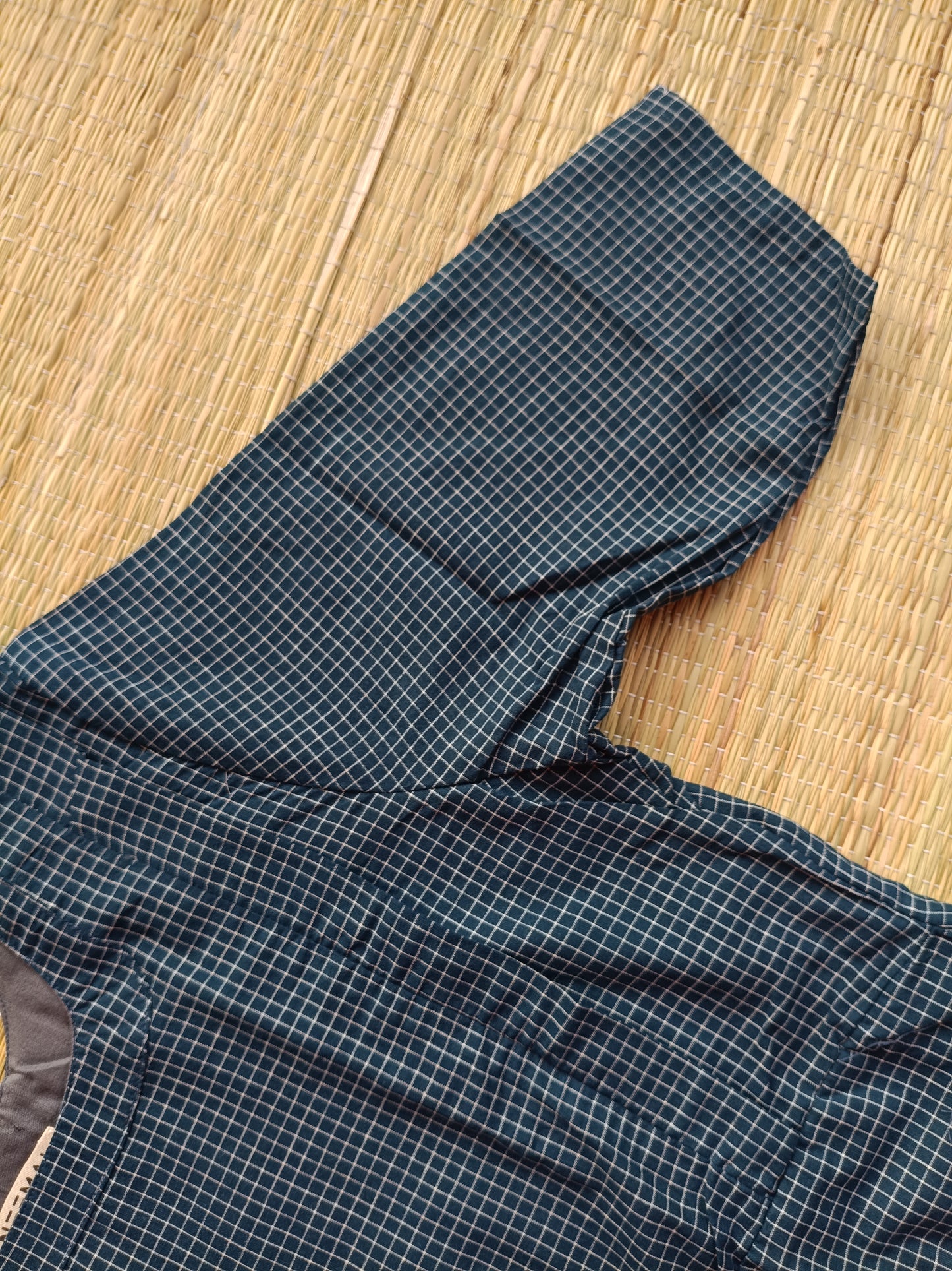 Prewashed pure Cotton checks / Maternity 2 pc Coordset [ Top with double side zip, and Pant] - Small checks blue