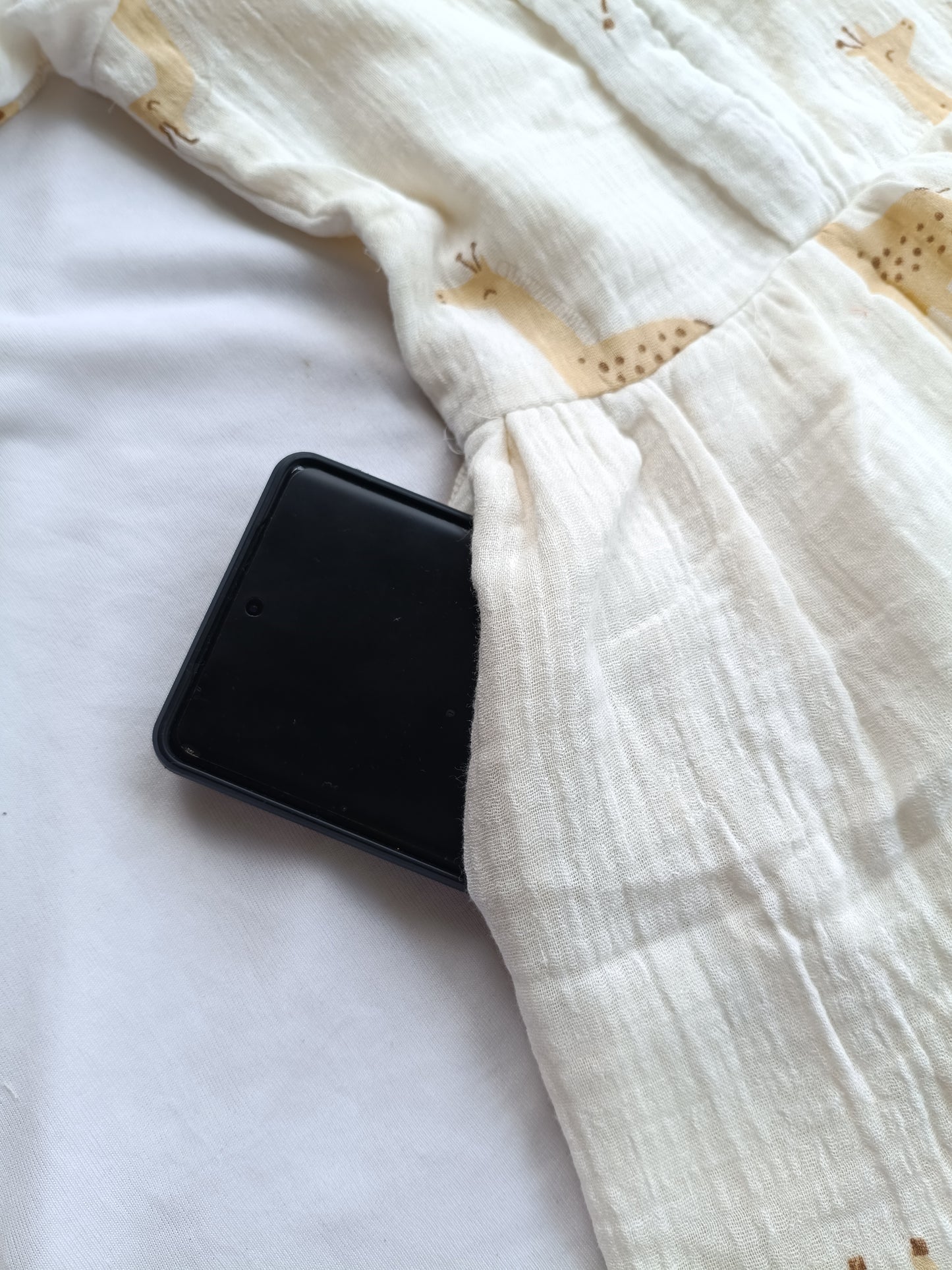 Premium Muslin- Feeding/ Maternity Maxi/Gown - Cotton lining /Double side zip - Giraffe - last pc in M