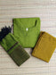 Pochampally sico set/ maternity 3 pc chudidhar set [ Top with center  zip, pand and dupatta - Light green