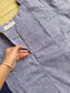 Handloom cotton Maternity 3 pc chudidhar set [ Top with center zip, pant and dupatta] -  Grey and blue