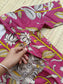 Block printed kalamkari cotton Maternity 2 pc chudidhar set [ Top with double side zip, and dupatta - Pink and yellow