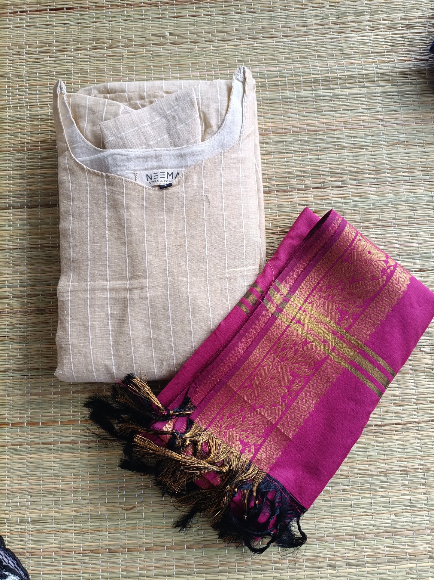 Silk Dupatta - Pink