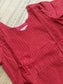 Raw Silk Maternity 2 Pc Chudidhar Set – Red checks/Double side Zip Side Open Top + Dupatta)