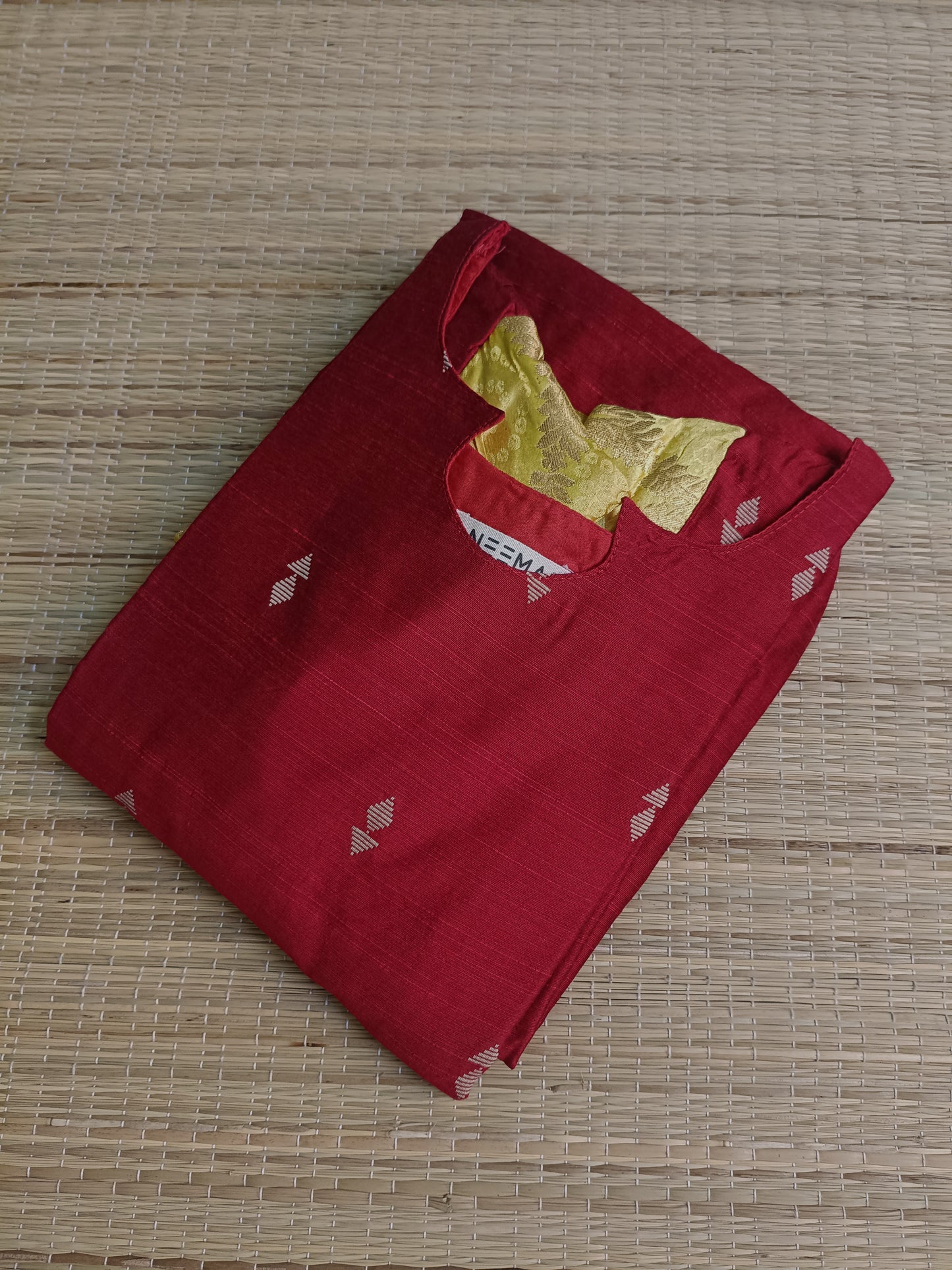 Raw Silk Maternity Feeding Gown/Maxi – Red | Double Side Zip