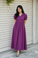Prewashed handloom Cotton - Feeding/ Maternity Maxi/Gown - Cotton lining /Center zip -Collar Vaadamalli stripe