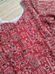 Block printed kalamkari cotton Maternity 2 pc chudidhar set [ Top with double side zip, and dupatta - Red fish