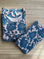 Block printed kalamkari cotton Maternity 2 pc chudidhar set [ Top with double side zip, and dupatta - Ramar green flower